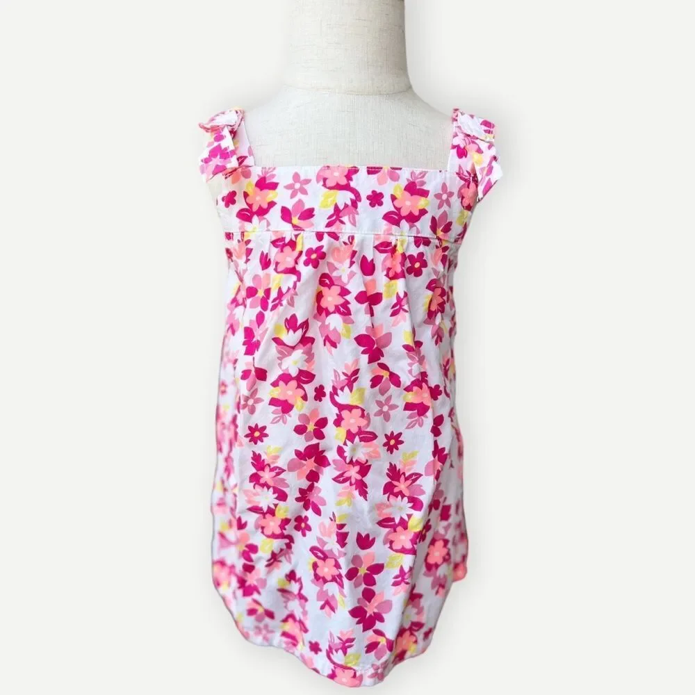 Carter’s Girls Toddler Kids Bow Shoulder Pink Floral Sleeveless Tank Top. 4. 4T.